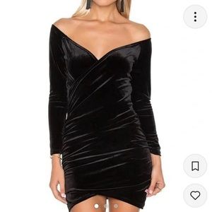 Black velvet off the shoulder